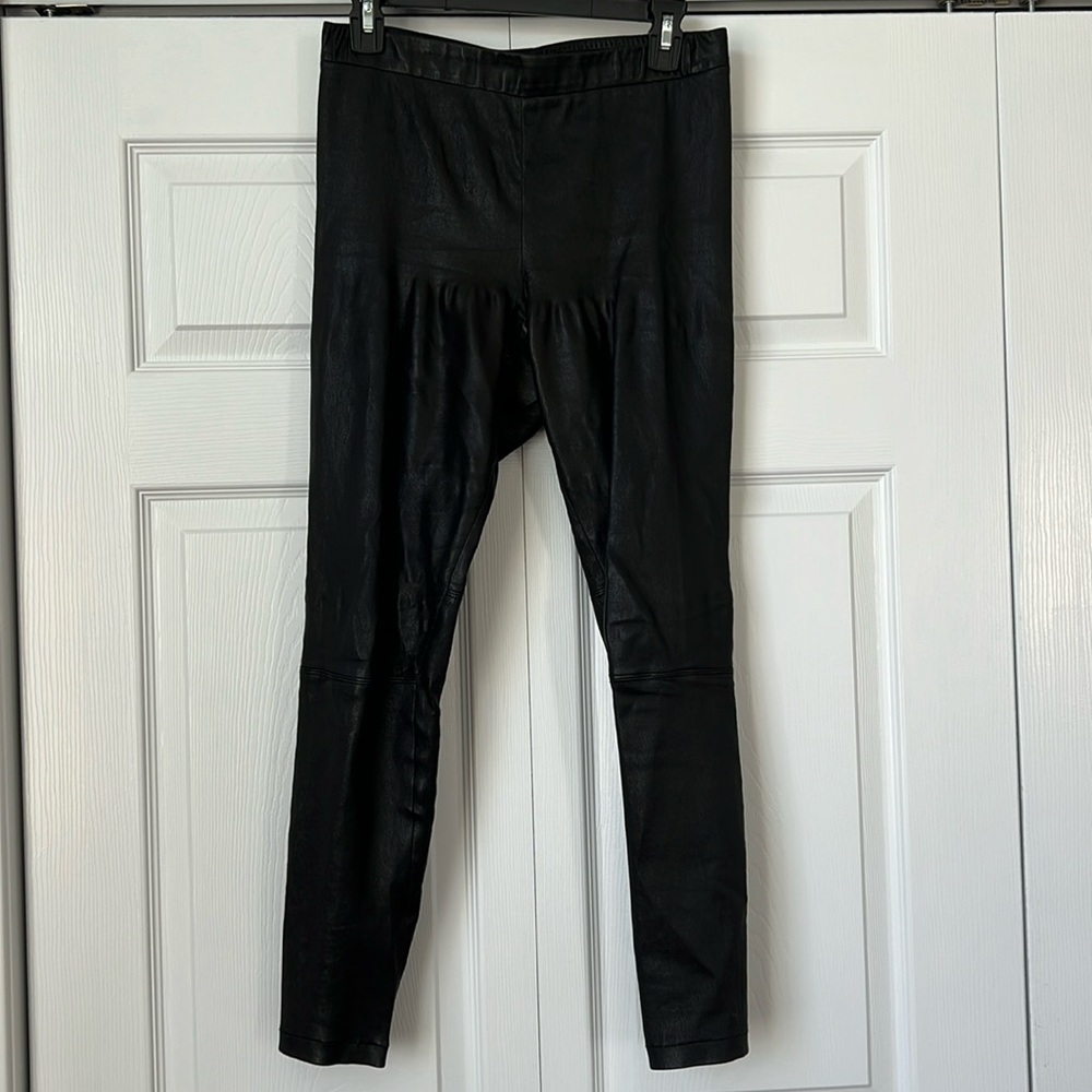 Vince Black 100% Leather Skinny‎ Leggings Ankle Zip Pants V1689-20765 Mens S
